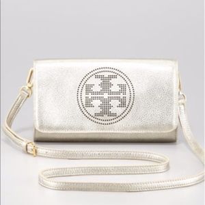 Tory Burch Perforated Logo Clutch Crossbody